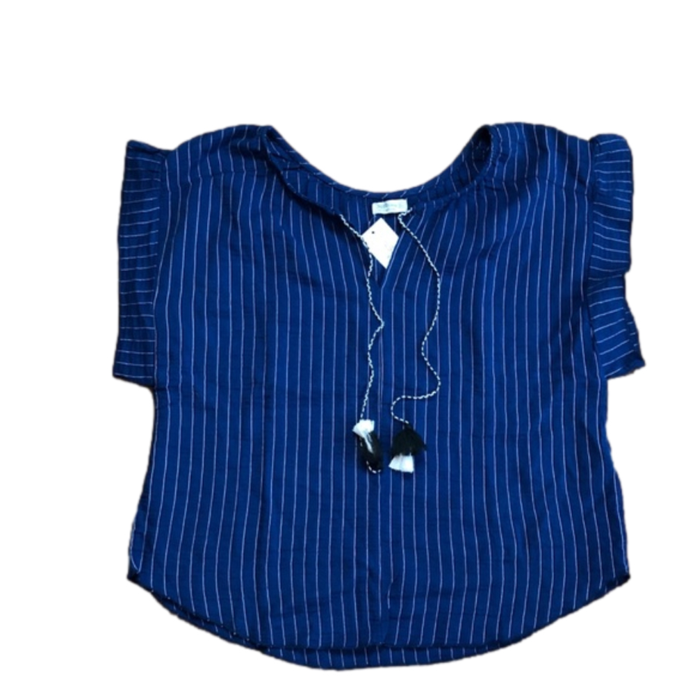 Nautical Blouse with Tassel Ties